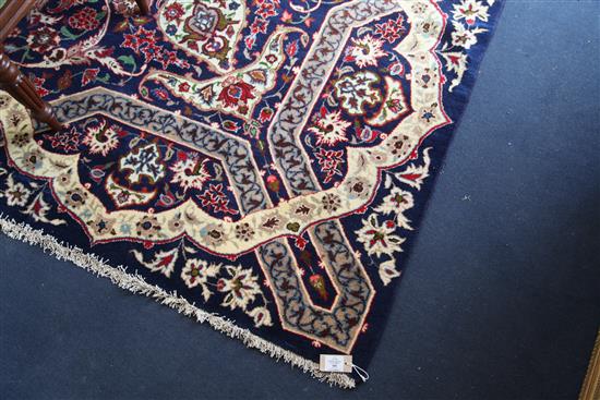 A Tabriz blue ground carpet, 410 x 272cm